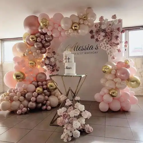 ins风粉色少女心爆棚生日派对广州气球布置