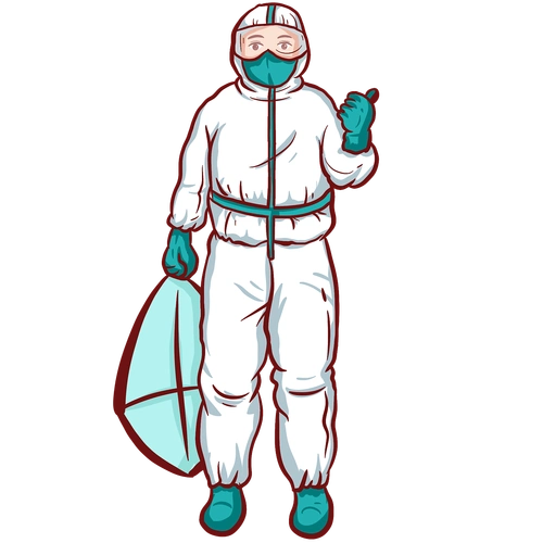 抗疫医护人员卡通