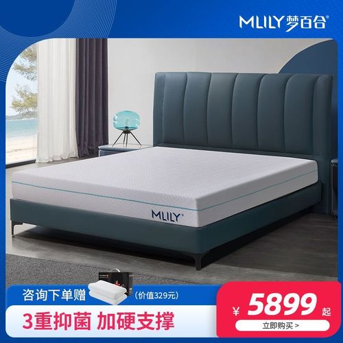 梦百合记忆棉零压床垫0压抑菌席梦思弹簧厚垫22cm加厚天丝 月梦