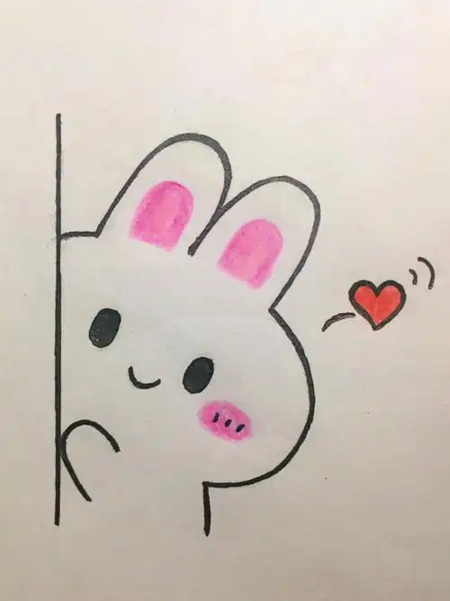 手残党每天学简笔画附教程99今天画个小兔兔,最近很喜欢它,希望大家