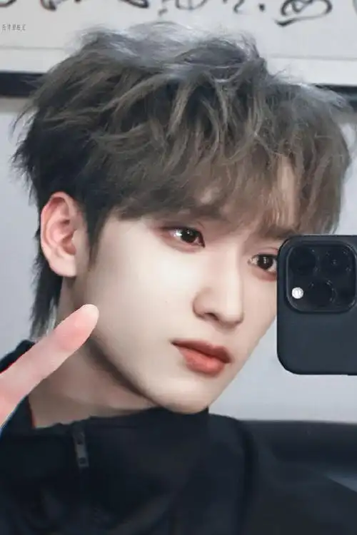 严浩翔新发色对镜自拍