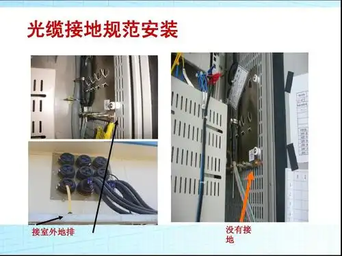 光缆接地规范安装 接室外地排 没有接 地