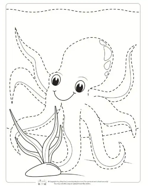 蒙氏工作海洋动物主题运笔涂色练习