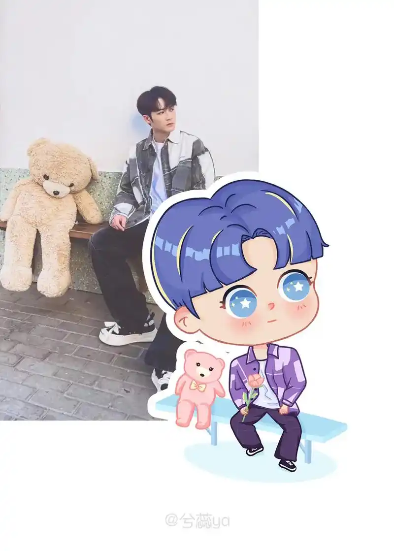 原创卡通小男生,有点像等待爱情的样子#原创插画人物#q版 # - 抖音