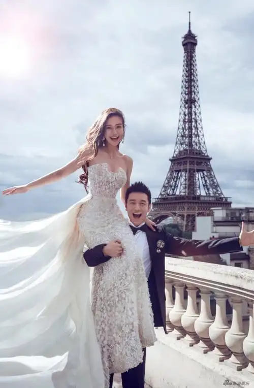 黄晓明 杨颖 angelababy 明星结婚照 婚纱照