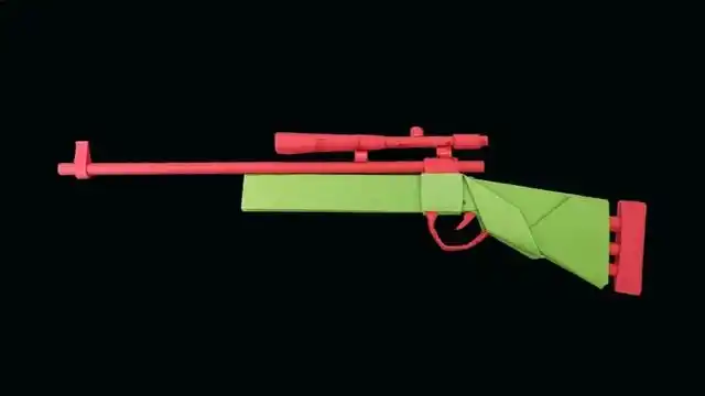 教你折纸好玩的awm玩具纸枪,有了它就能在家里玩射击游戏啦!