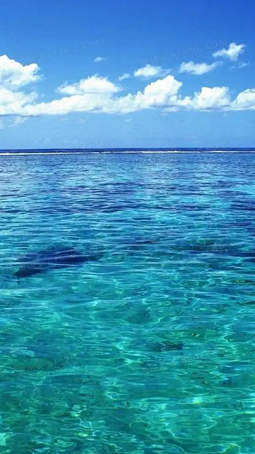 风景蓝天白云大海h5背景素材