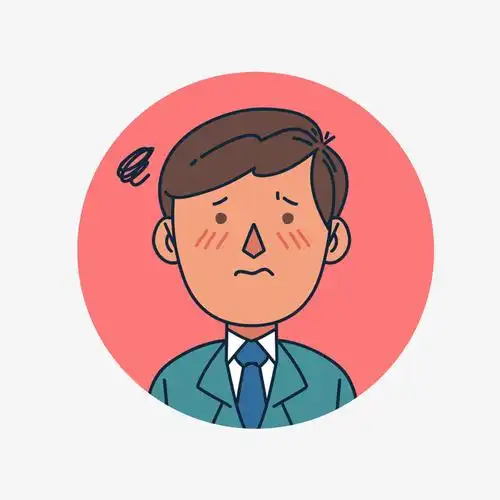 卡通男子发愁表情