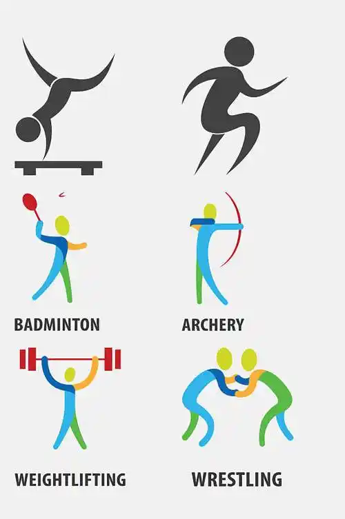 射箭跑步奥运项目图标免抠素材