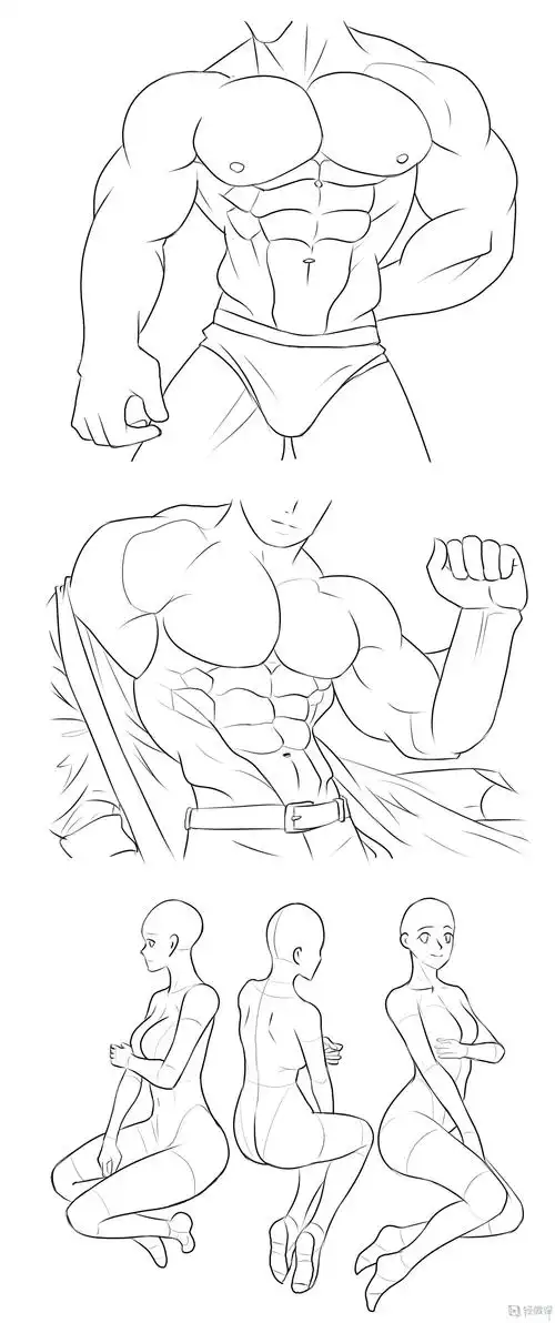作业:如何学画手绘动漫人物之男性肌肉画法与训练技巧 - gf-8-092 夏