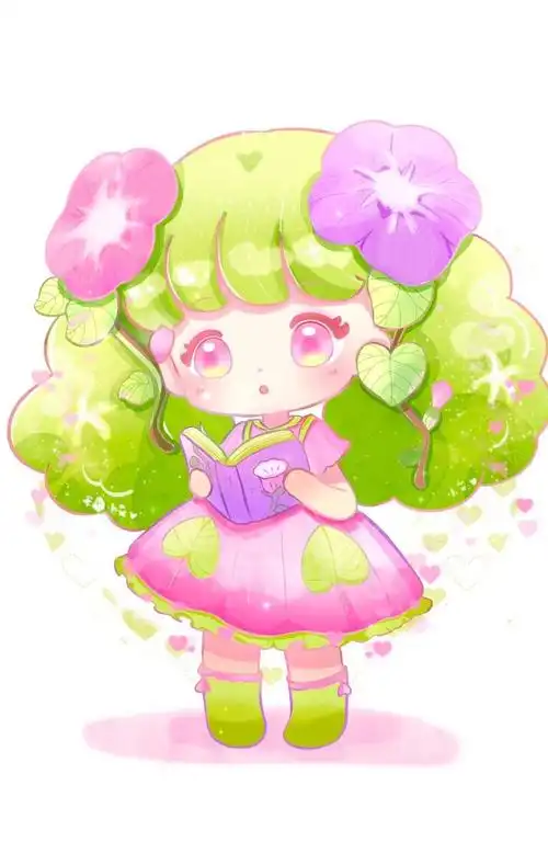 花朵拟人简笔画,牵牛花公主超可爱卡通画,q版公主人物简笔画-度小视