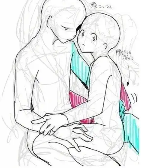 这个也太羞涩了叭手把手教你攻受方的kiss亲吻构图怎么画