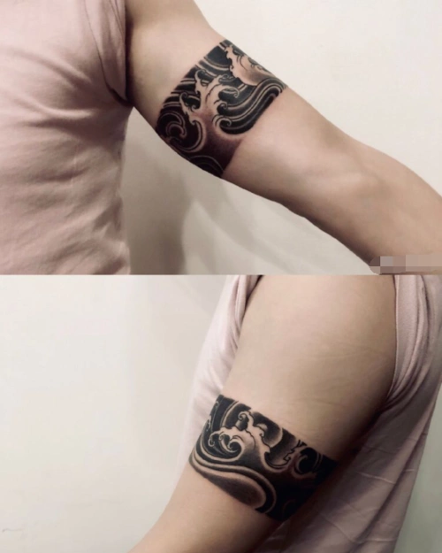 最新个性臂环纹身图集适合男生的臂环纹身图案9