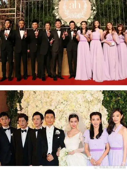 98黄晓明和baby当年婚礼 王思聪吴京做伴郎