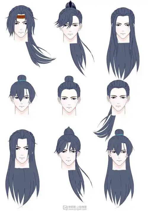 《古风男性的发型设计》by 喵易