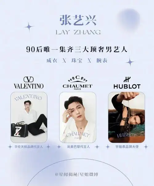 张艺兴90后唯一集三大顶奢品类 男艺人# 张艺兴今天官宣成为高级腕表