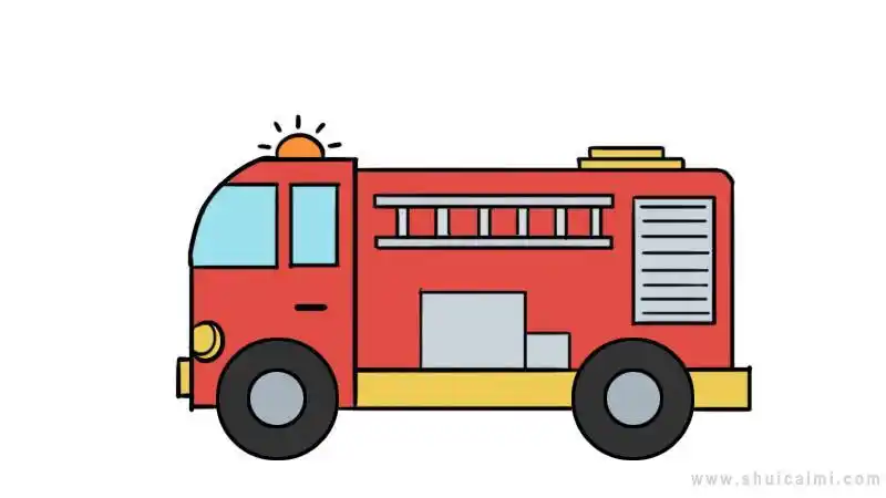 消防车简笔画怎么画消防车简笔画好看