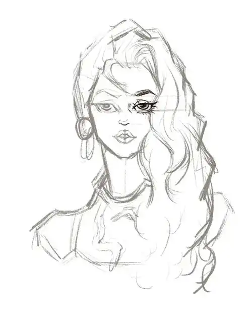 欧美人物头像插画