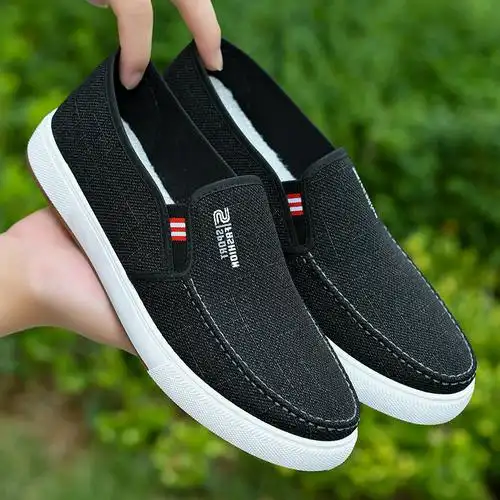 男鞋耐磨透气布鞋男士单鞋春秋款一脚蹬老北京布鞋男款耐磨底板鞋