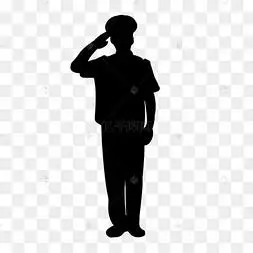 png下载ai黑色军用手枪插画下载 png下载psd两个军人敬礼剪影下载