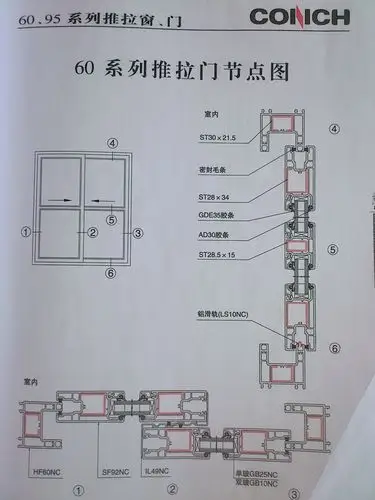 海螺型材60系列推拉窗