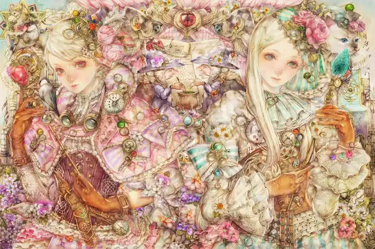 求画风华丽复杂的动漫图