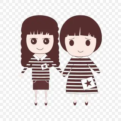 姐妹卡通图片