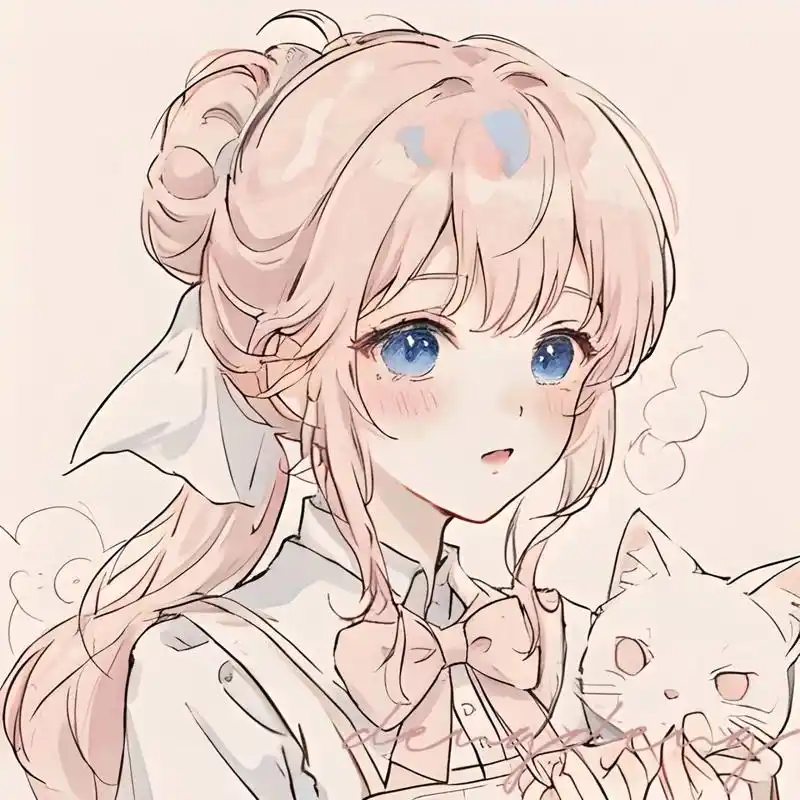 粉色系可爱女生头像|动漫女头|日系简约风