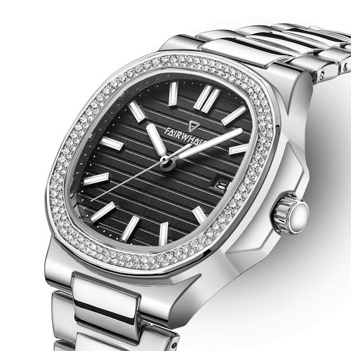 马克华菲手表男士腕表鹦鹉螺镶钻轻奢经典大气百搭正品防水夜光