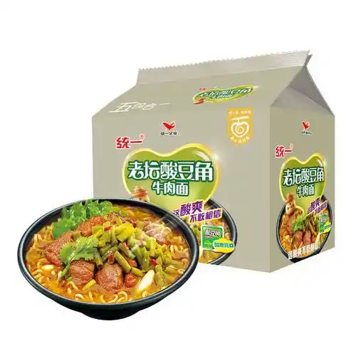 统一  酸豆角牛肉面 五合一袋面 方便面  传统老坛 九九八十一天(以上