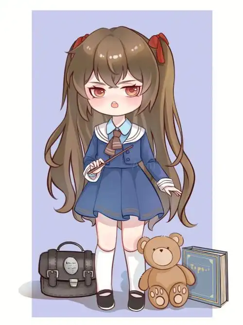 q版可爱头像q版系列插画人物附线稿过程