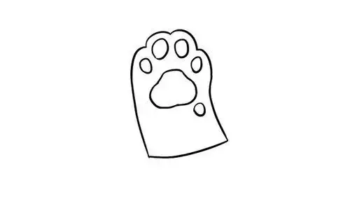 可爱的猫爪简笔画步骤图