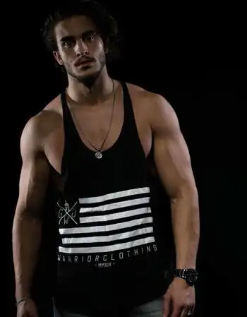 宽松健身背心健美训练工字无袖肌肉男运动休闲背心棉森马 同款 黑白 s