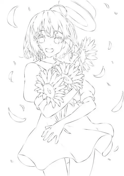 二次元手绘线稿 有喜欢手绘的吗