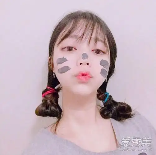 可爱又俏皮的双马尾,双边低发髻搭空气刘海清新呆萌,减龄又少女,让