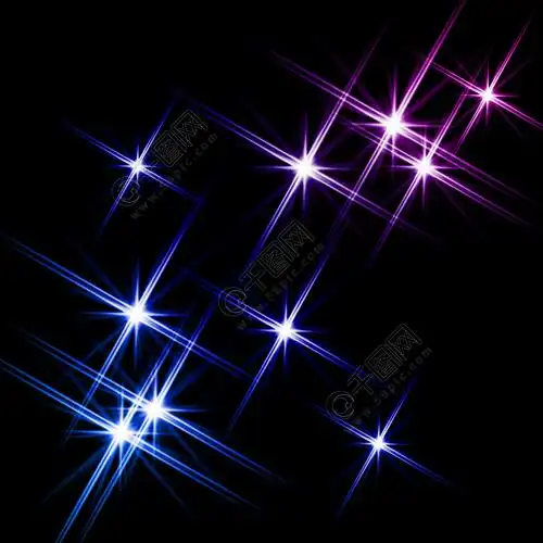 黑色的背景多个多彩的闪亮星星