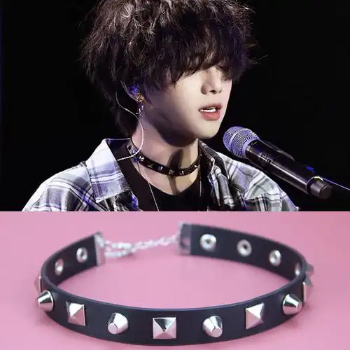 华晨宇火星演唱会同款铆钉朋克潮流项链choker颈链嘻哈火星人项圈