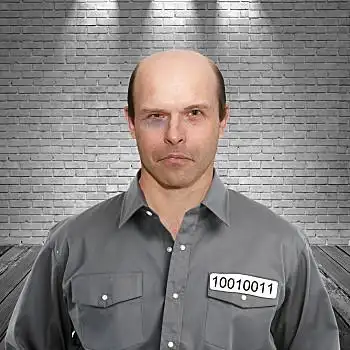 罪犯,监狱,头像,牢房,白色背景