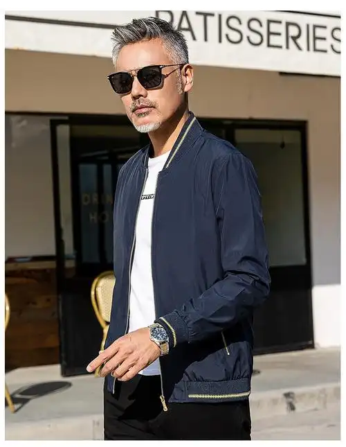 欧若梵orfan高品质中年男士夹克中老年人40岁60休闲宽松薄款上衣爸爸