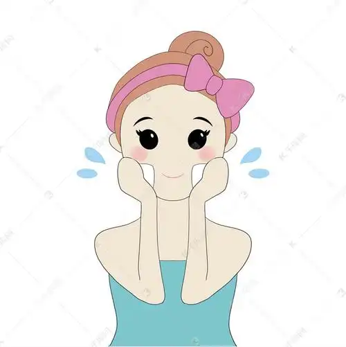 卡通补水的小女孩
