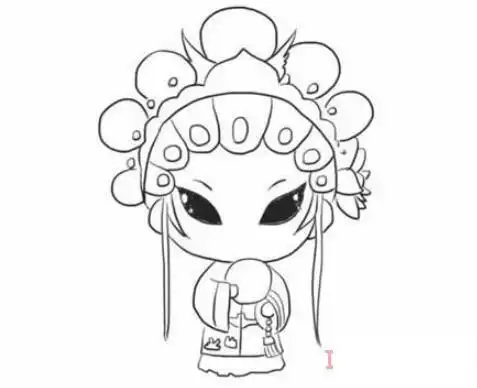 卡通京剧人物怎么画好看 带步骤图京剧简笔画图片