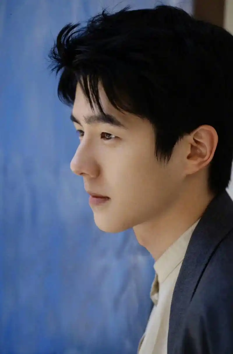 刘昊然晒侧脸帅照,他是为数不多单眼皮好看的男明星,鼻梁够高,拍照效