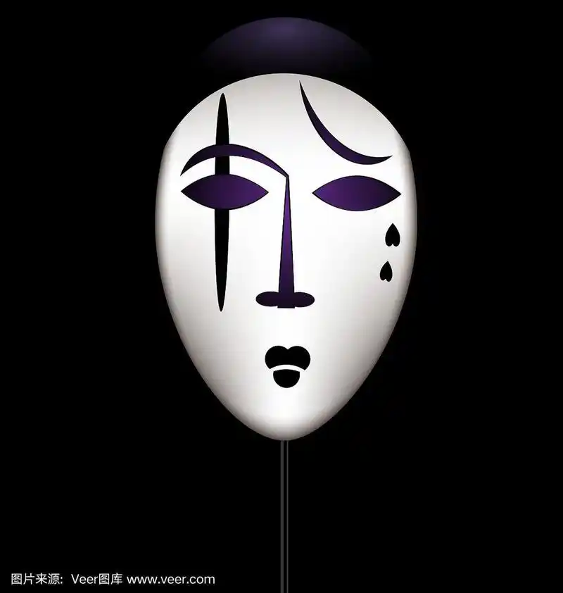 一个悲伤小丑的面具