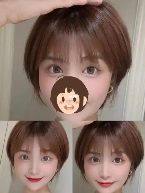 减龄韩式女生短发挂耳短发巨乖温柔短