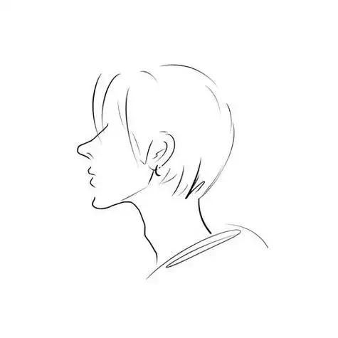 帅气的小男生动漫简笔画画一个少年的侧脸吧!