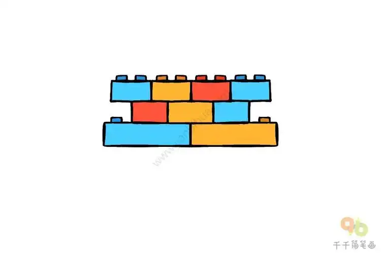 长方形积木简笔画步骤图