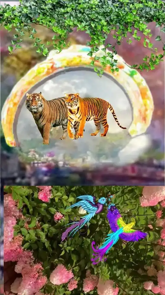 虎星高照,凤凰涅槃,画中画,天处天,见此图文大吉大利,喜事连 - 抖音