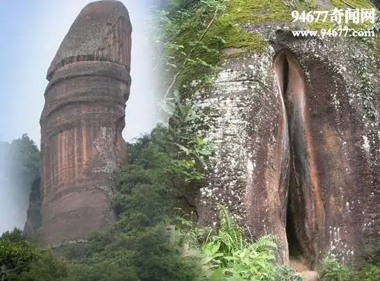 丹霞山阴阳石奇观男女互补阴阳交融看了脸红心跳