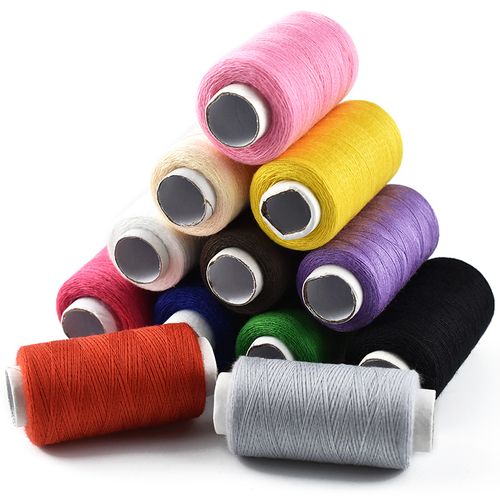 缝纫家用彩色套装涤纶线小卷黑色手工线缝衣服线