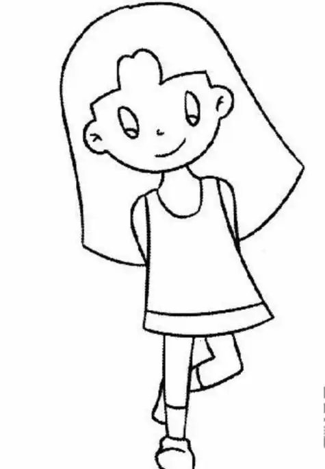 幼儿园画小女孩简笔画